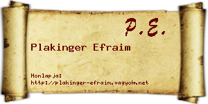 Plakinger Efraim névjegykártya